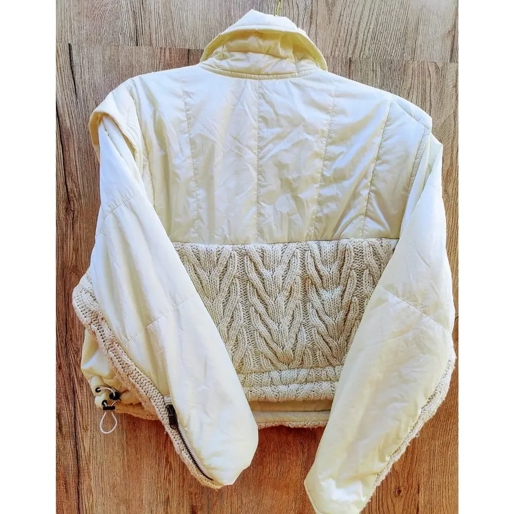 Free People Movement Hit The‎ Slopes Jacket Vanilla Girl Cozy Chic Sz. S White